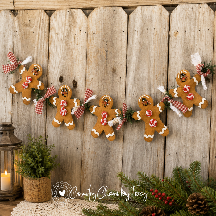 Gingerbread Decor Set of 4 - Handcrafted | Free Shipping in USA