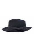 Gladwin Bond 100% Wool Black Fedora Stiff Hat