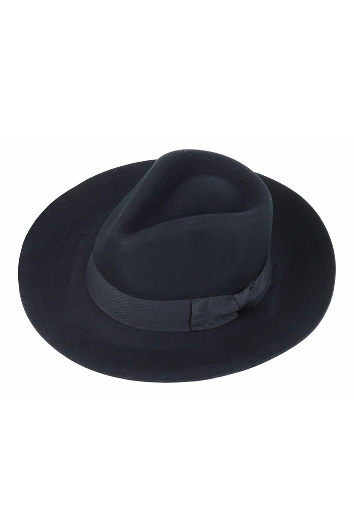Gladwin Bond 100% Wool Black Fedora Stiff Hat