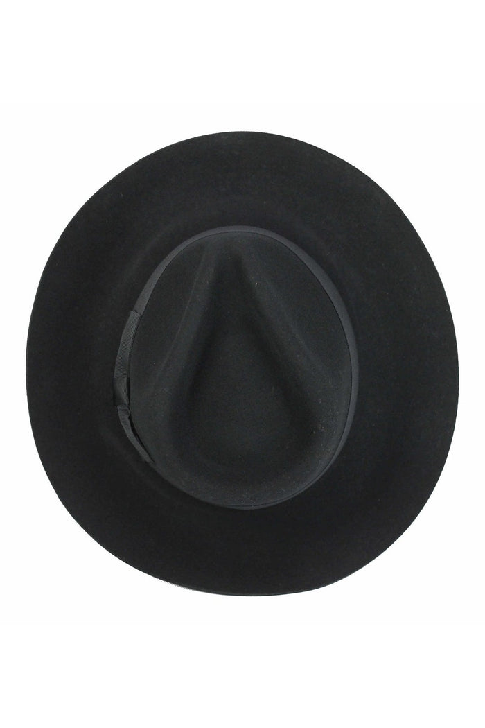 Gladwin Bond 100% Wool Black Fedora Stiff Hat