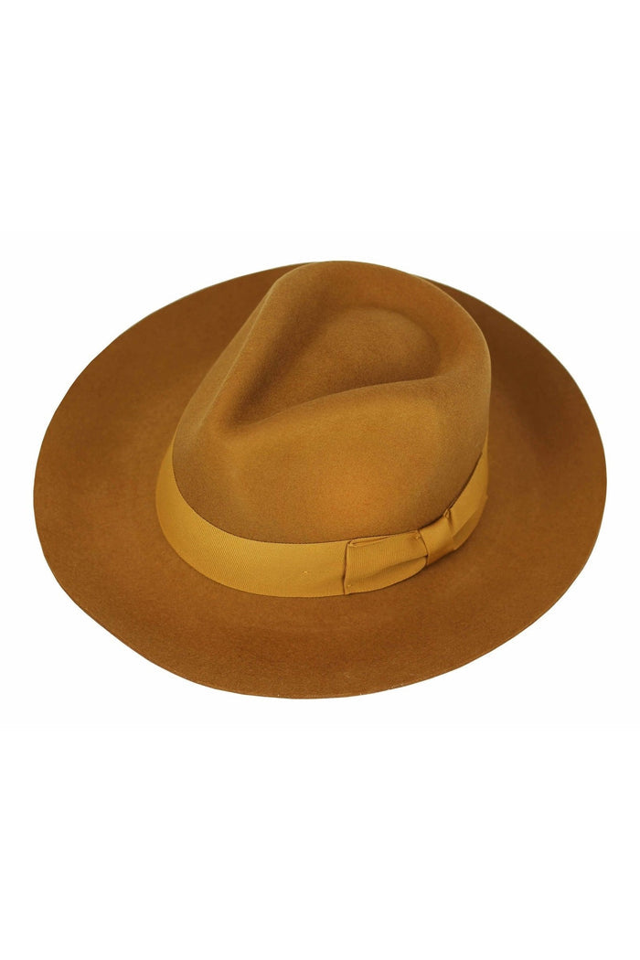 Gladwin Bond 100% Wool Mustard Fedora Stiff Hat