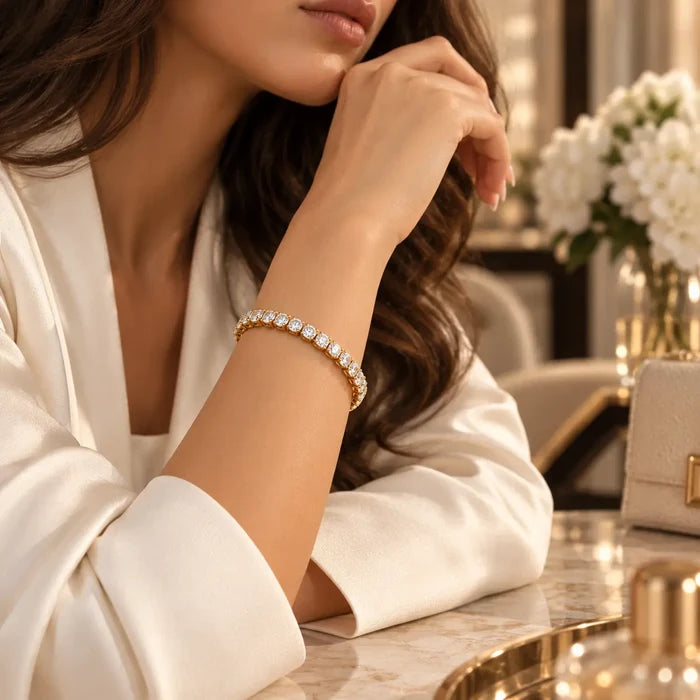 Gold tennis bracelet