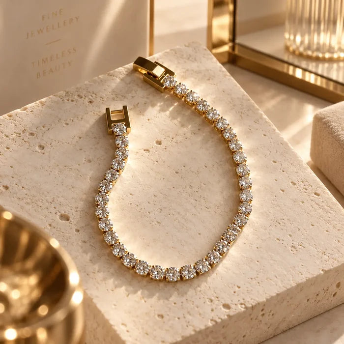 Gold tennis bracelet