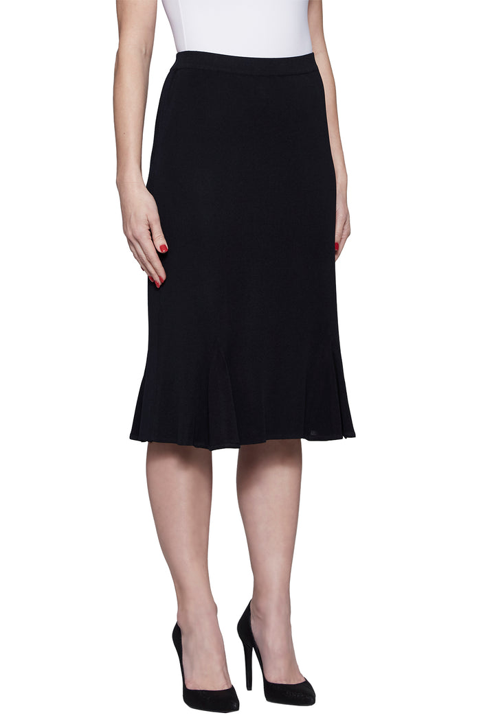 Gored Pull-On Knit Skirt | Ming Wang