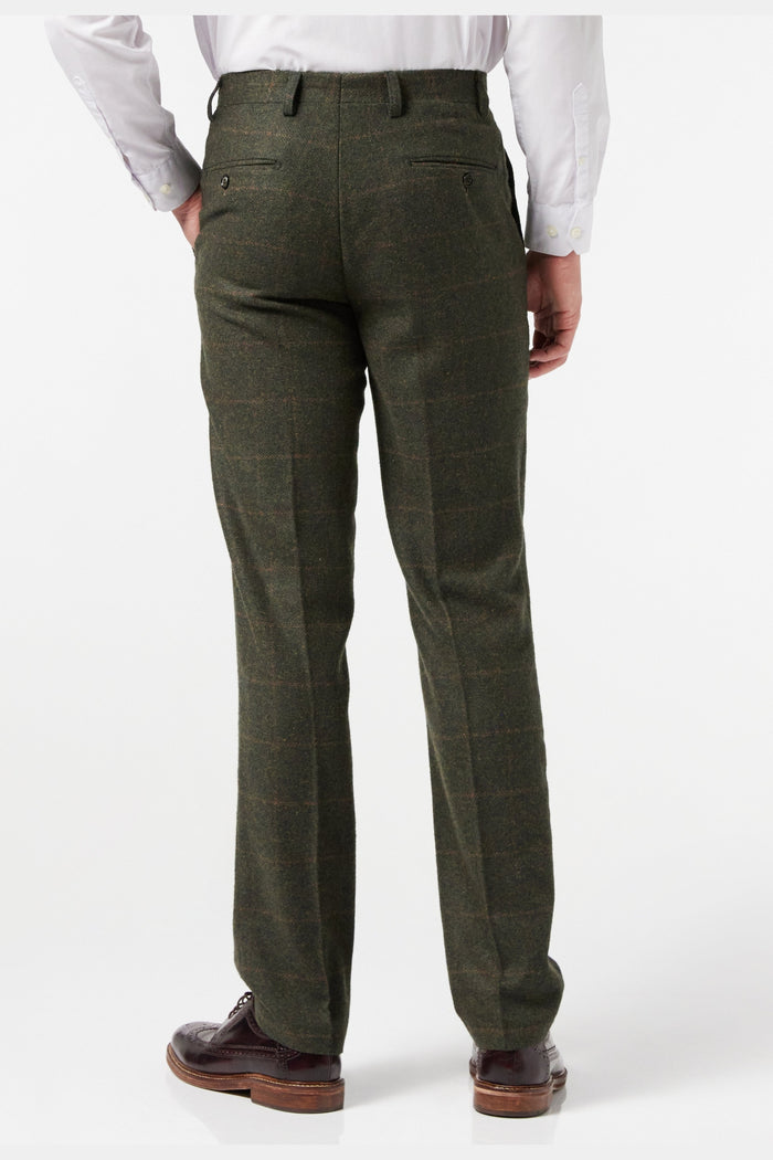 Green Tweed Check Suit Trouser - X6680-2