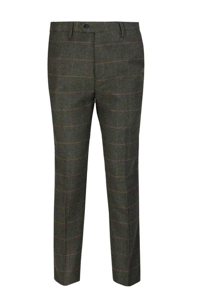 Green Tweed Check Suit Trouser - X6680-2