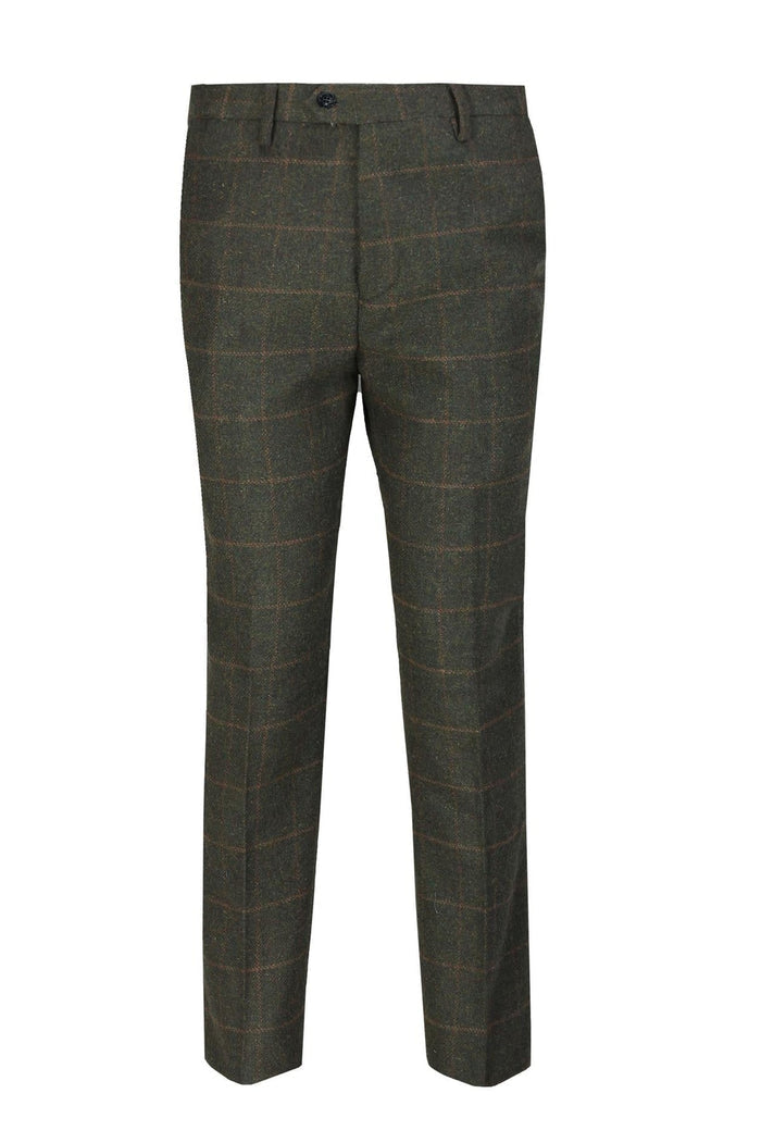 Green Tweed Check Suit Trouser - X6680-2