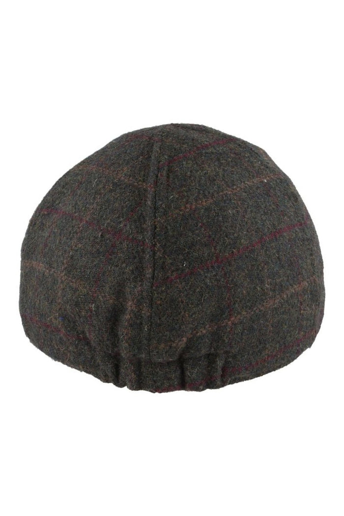 GREEN WOOL BLEND TWEED FLAT CAP