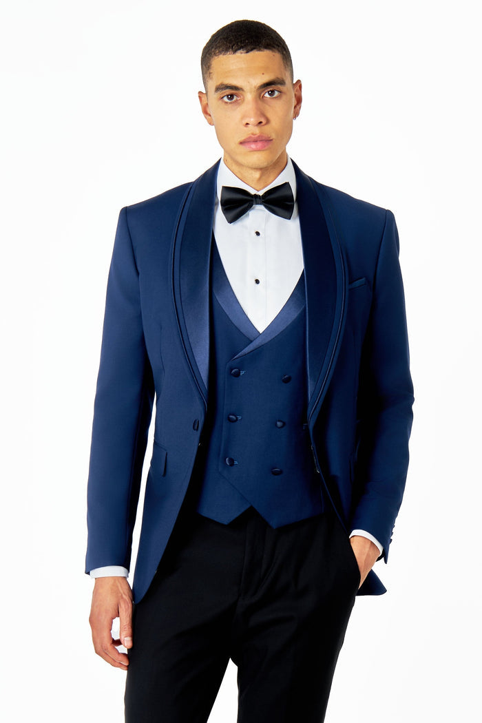 GREG – NAVY BLUE 3 PIECE TUXEDO WEDDING SUIT