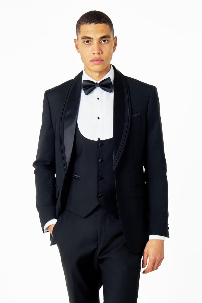 GREG – THREE PIECE WEDDING TUXEDO SUIT IN BLACK