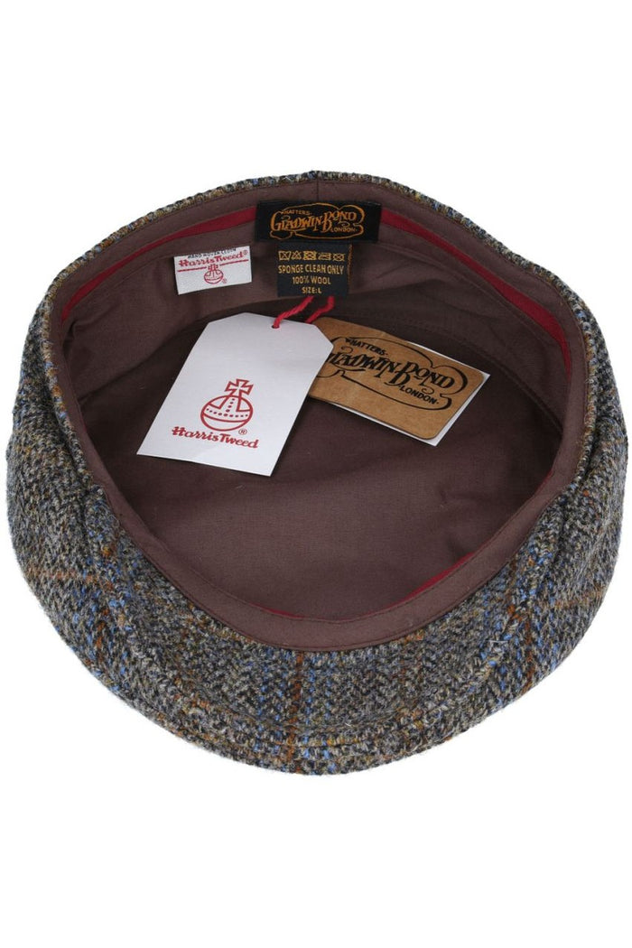 HARRIS TWEED - GREEN HERRINGBONE PURE SCOTTISH WOOL FLAT CAP