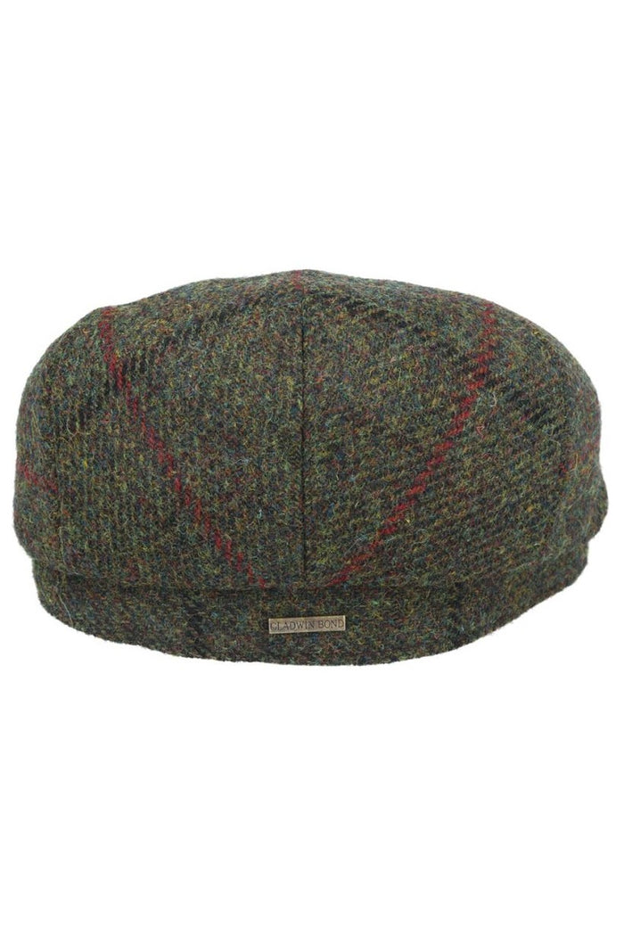 HARRIS TWEED - GREEN PURE SCOTTISH WOOL FLAT CAP