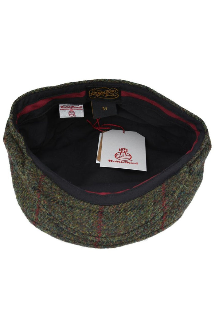 HARRIS TWEED - GREEN PURE SCOTTISH WOOL FLAT CAP