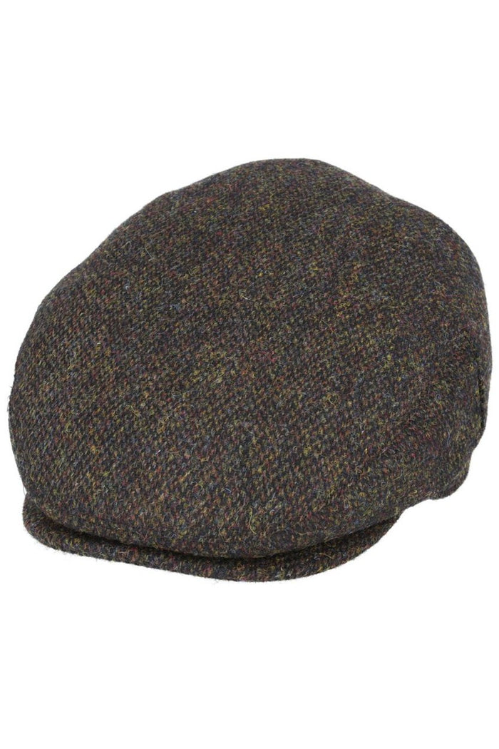 HARRIS TWEED - PURE SCOTTISH WOOL FLAT CAP IN GREEN