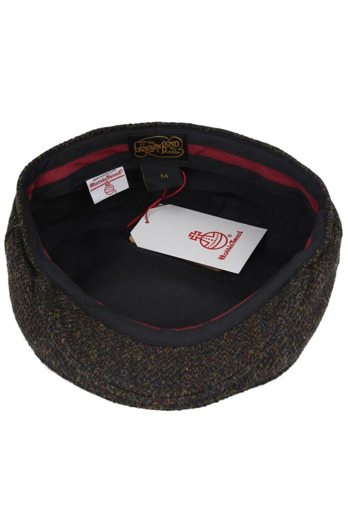 HARRIS TWEED - PURE SCOTTISH WOOL FLAT CAP IN GREEN