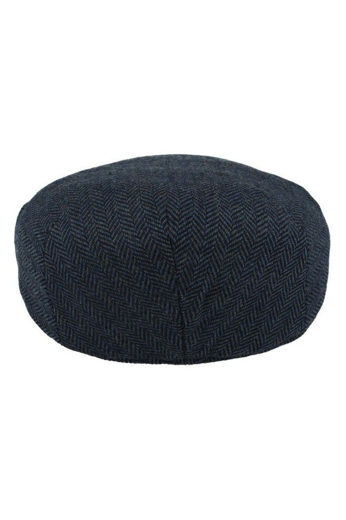 HERRINGBONE WOOL BLEND FLAT CAP