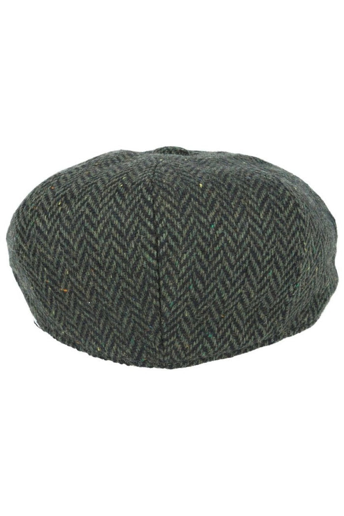 HERRINGBONE WOOL BLEND NEWSBOY FLAT CAP