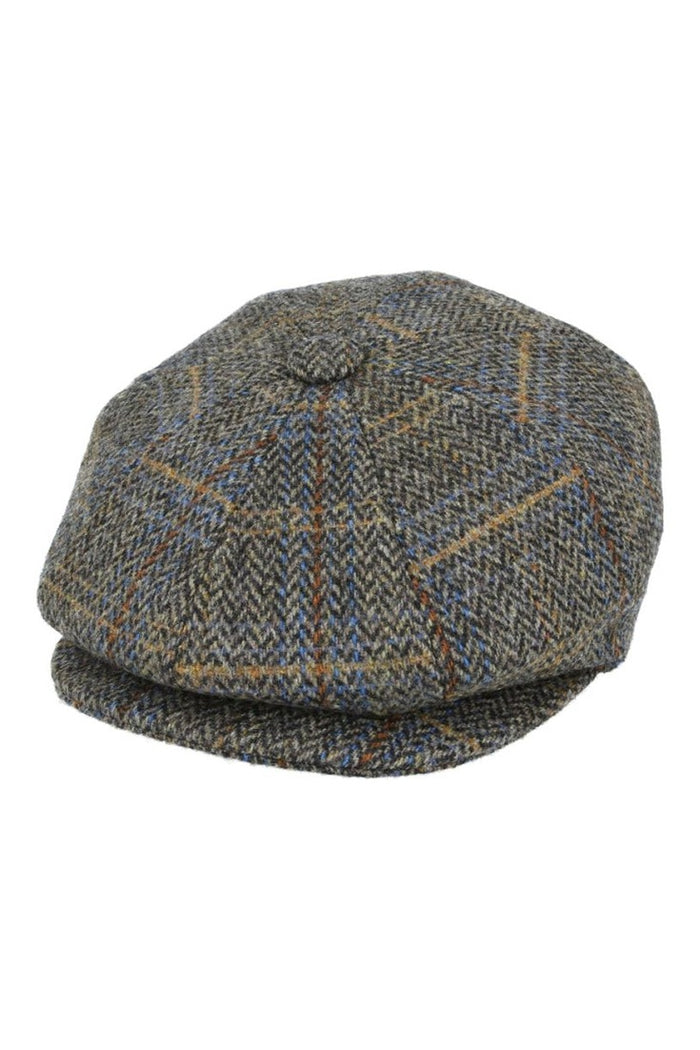 HERRINGBONE WOOL NEWSBOY CAP