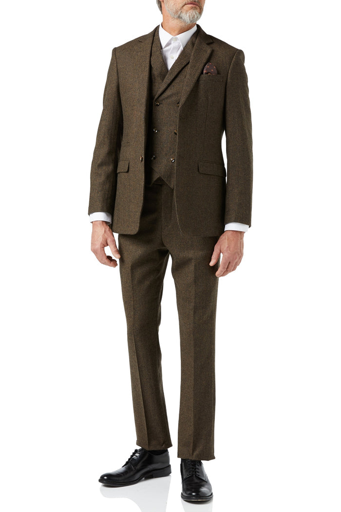 JAX - BROWN HERRINGBONE TWEED JACKET