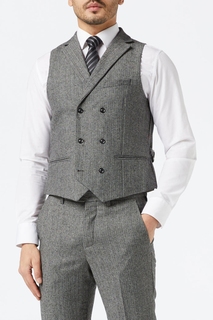 JAX - GREY HERRINGBONE TWEED JACKET