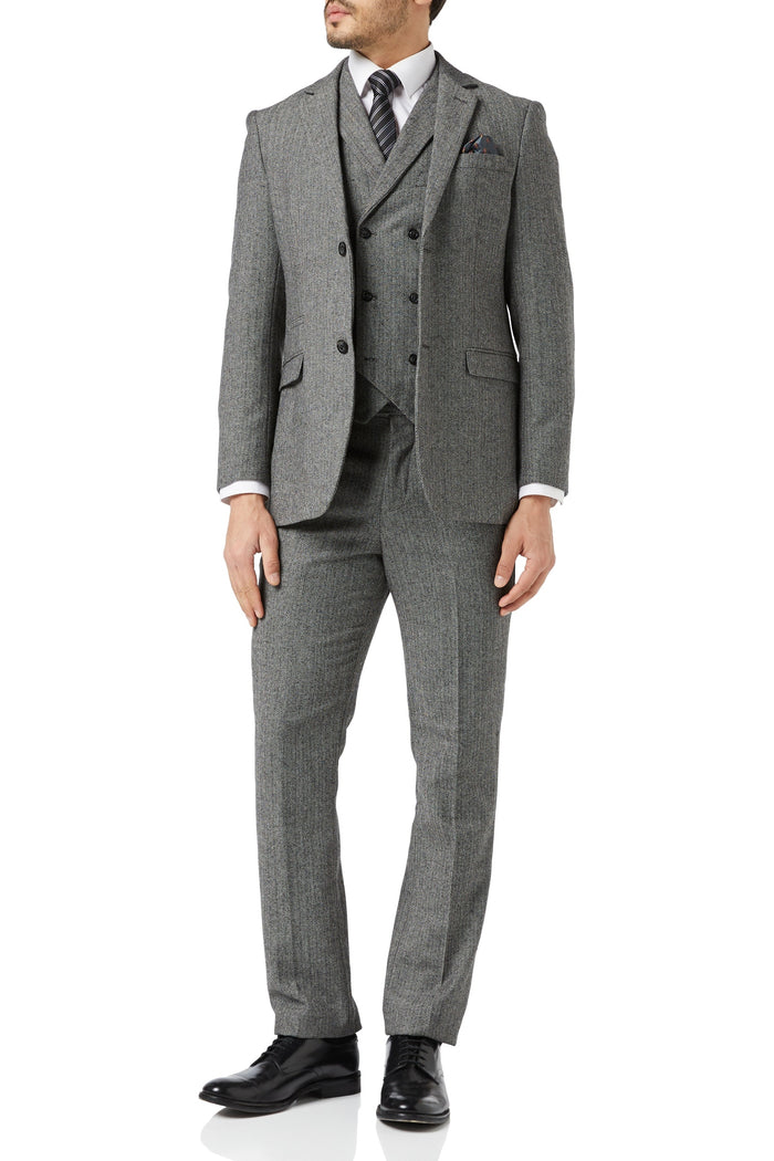 JAX - GREY HERRINGBONE TWEED JACKET