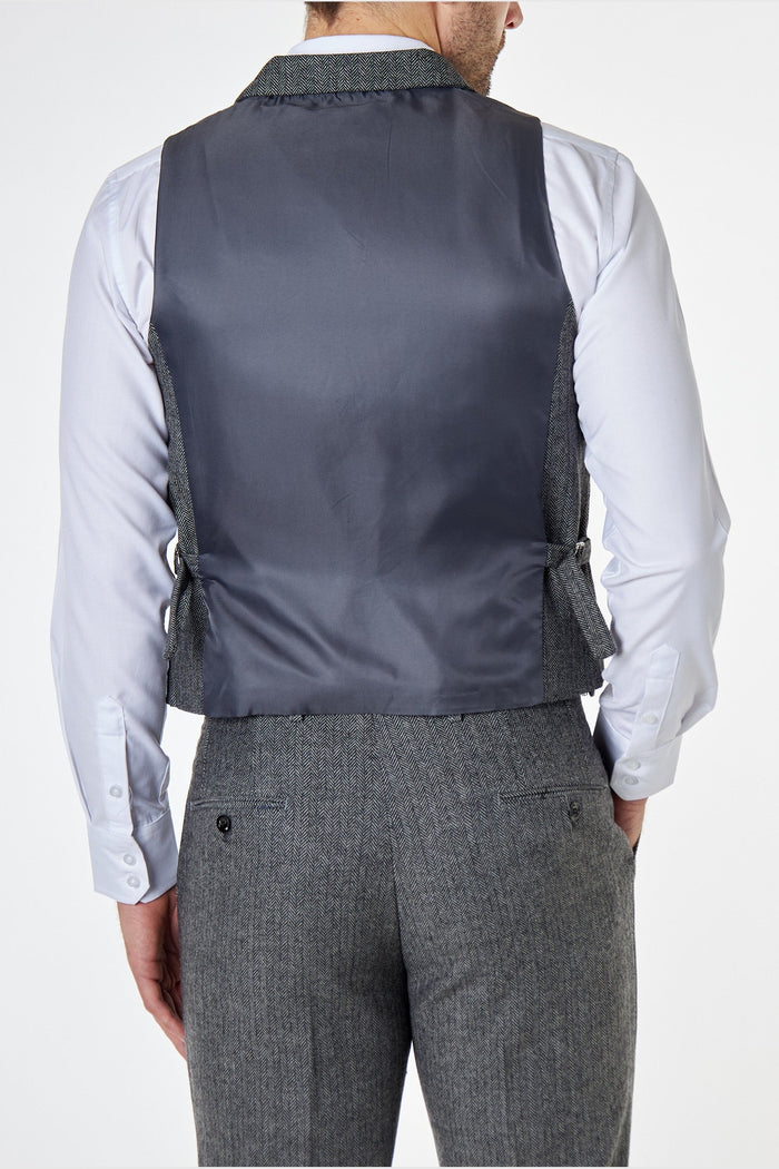 JAX HERRINGBONE DOUBLE BREASTED WAISTCOAT