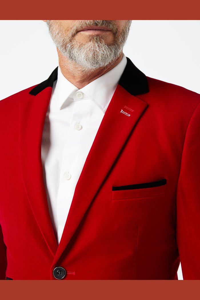 JES - Red Soft Velvet Dinner Jacket