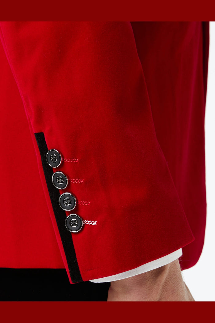 JES - Red Soft Velvet Dinner Jacket