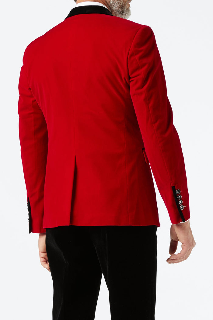 JES - Red Soft Velvet Dinner Jacket