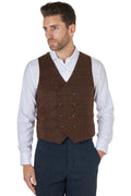 JUDE TWEED CHECK DOUBLE BREASTED WAISTCOAT