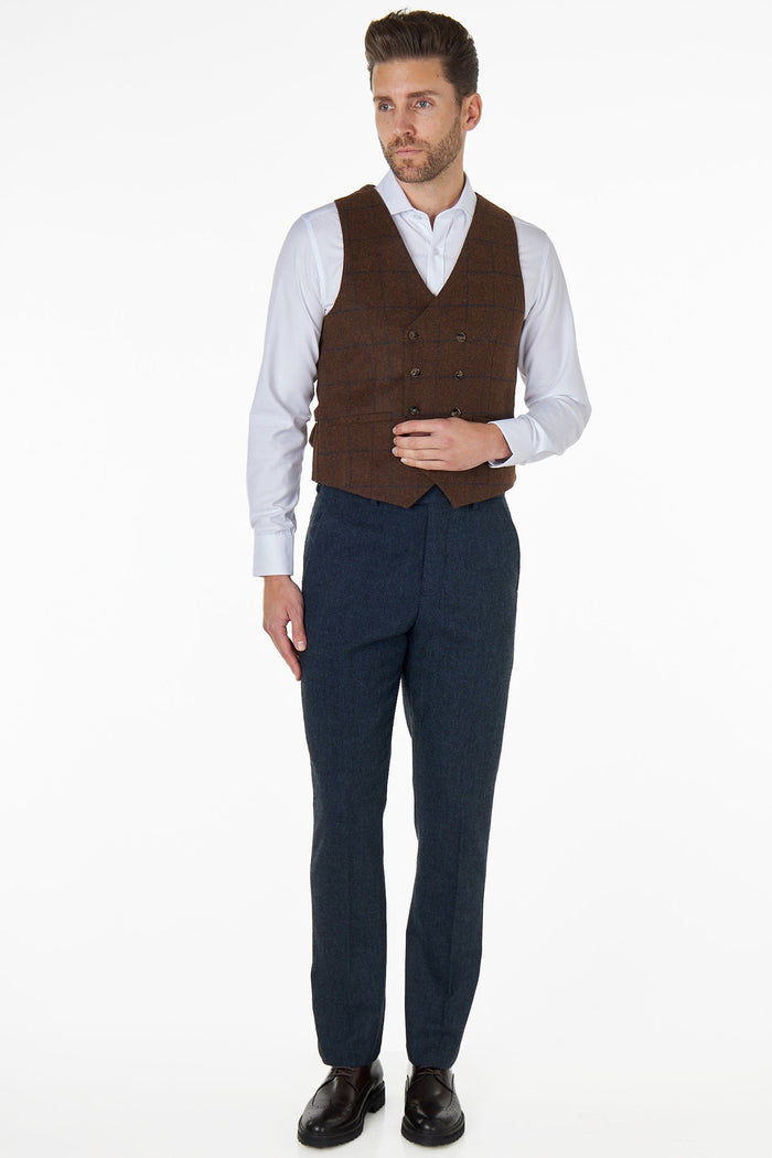 JUDE TWEED CHECK DOUBLE BREASTED WAISTCOAT