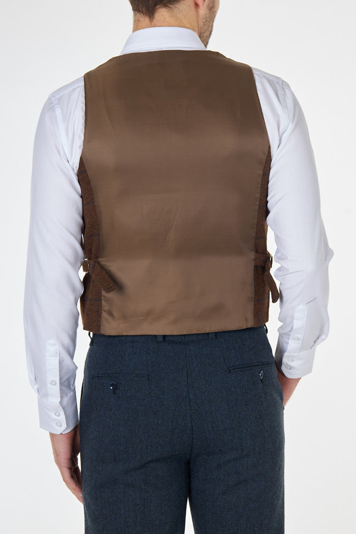 JUDE TWEED CHECK DOUBLE BREASTED WAISTCOAT