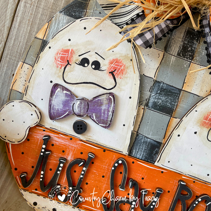 Just Say Boo – Halloween 2 Ghosts 15″ Door Hanger