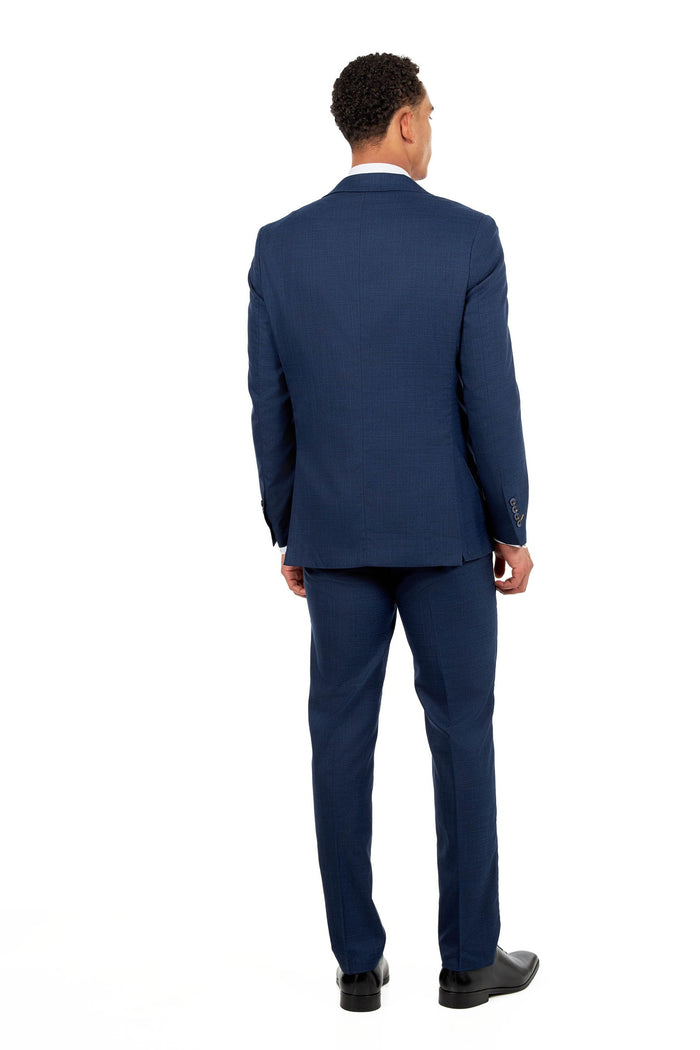 Kaiser - Navy Textured Tailored Suit Jacket / Blazer