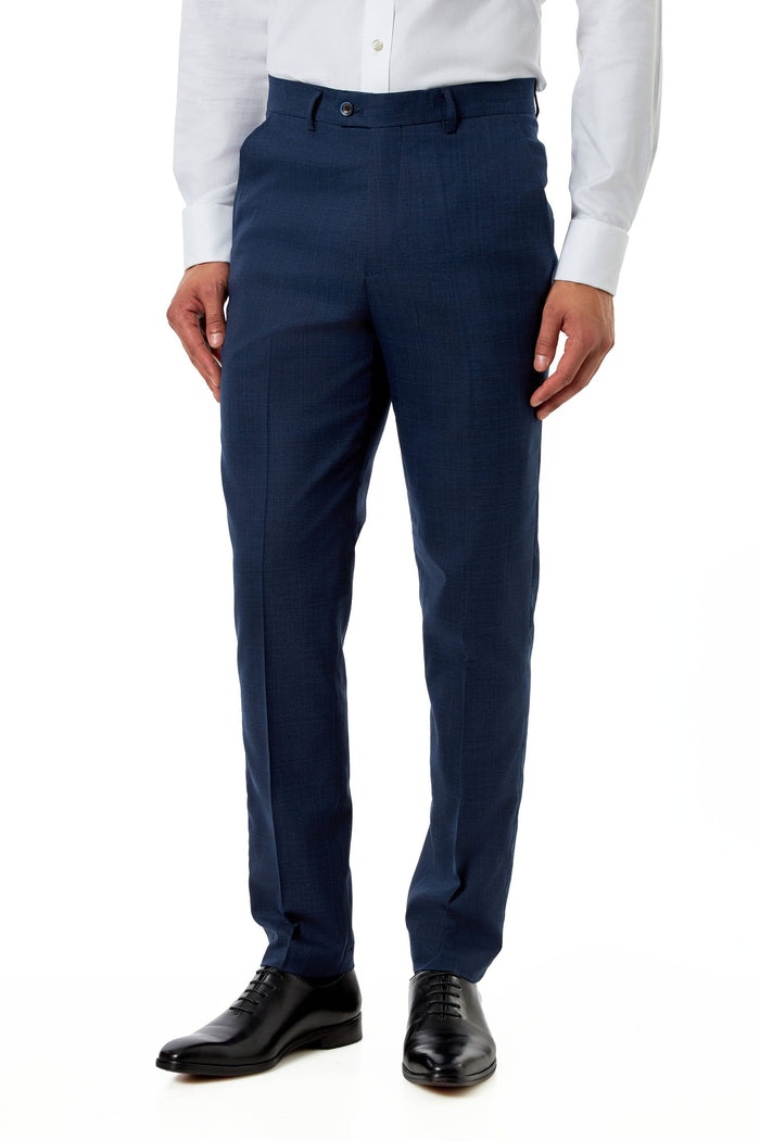 Kaiser – Smart Casual Navy Textured Tailored Suit Trousers
