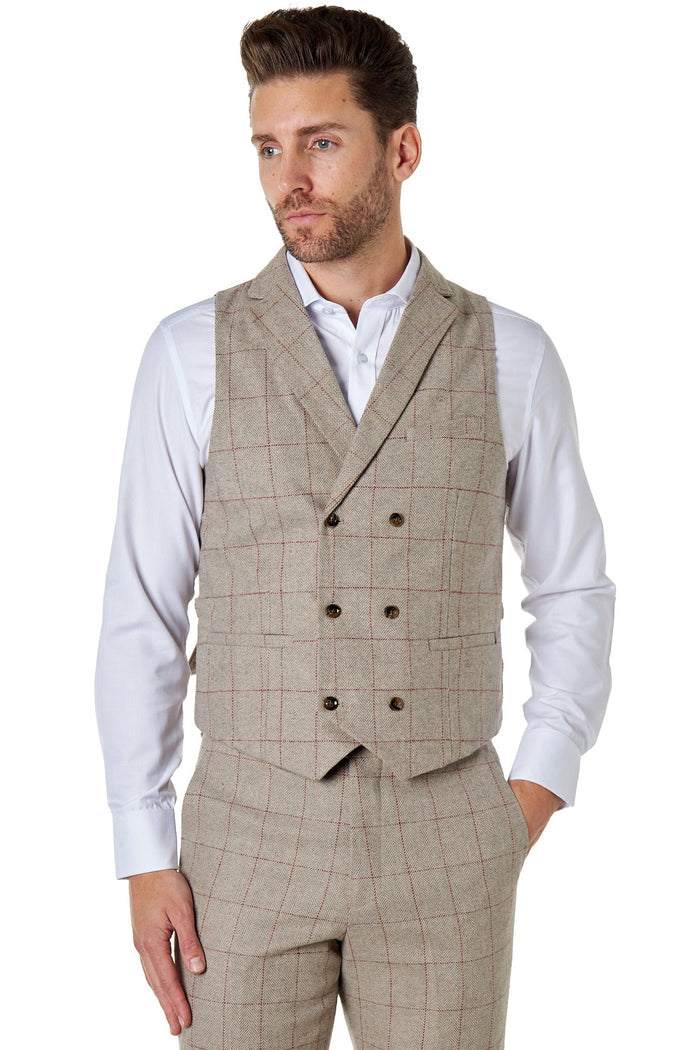 KANO – HERRINGBONE DOUBLE BREASTED WAISTCOAT