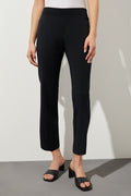 Straight-Leg Ankle Pant - Knit, Black | Ming Wang