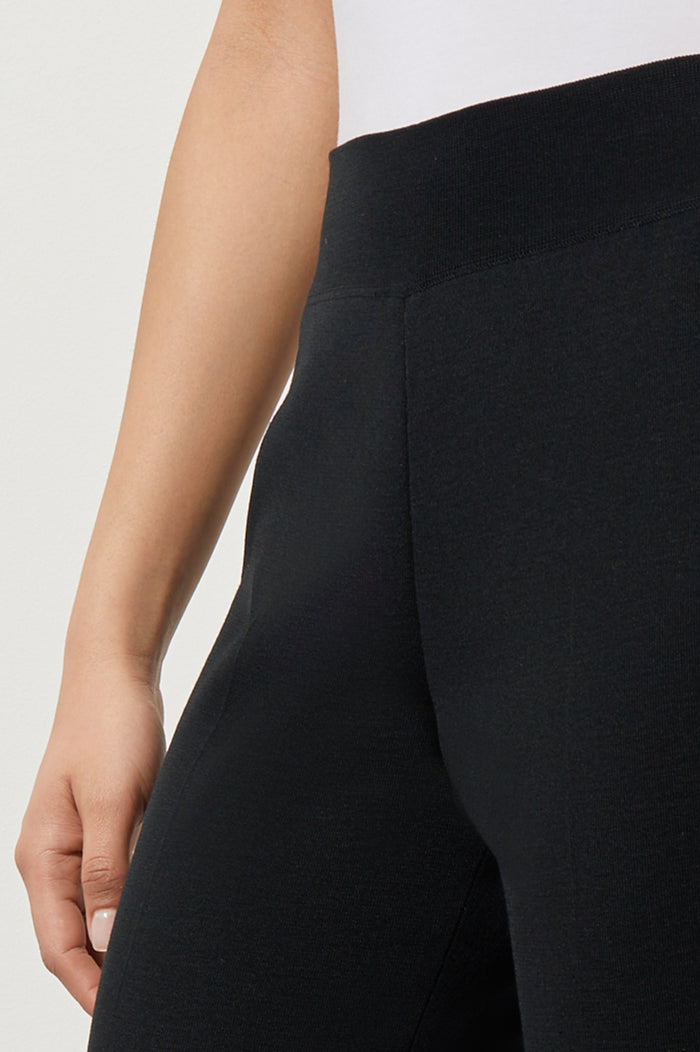 Straight-Leg Ankle Pant - Knit, Black | Ming Wang