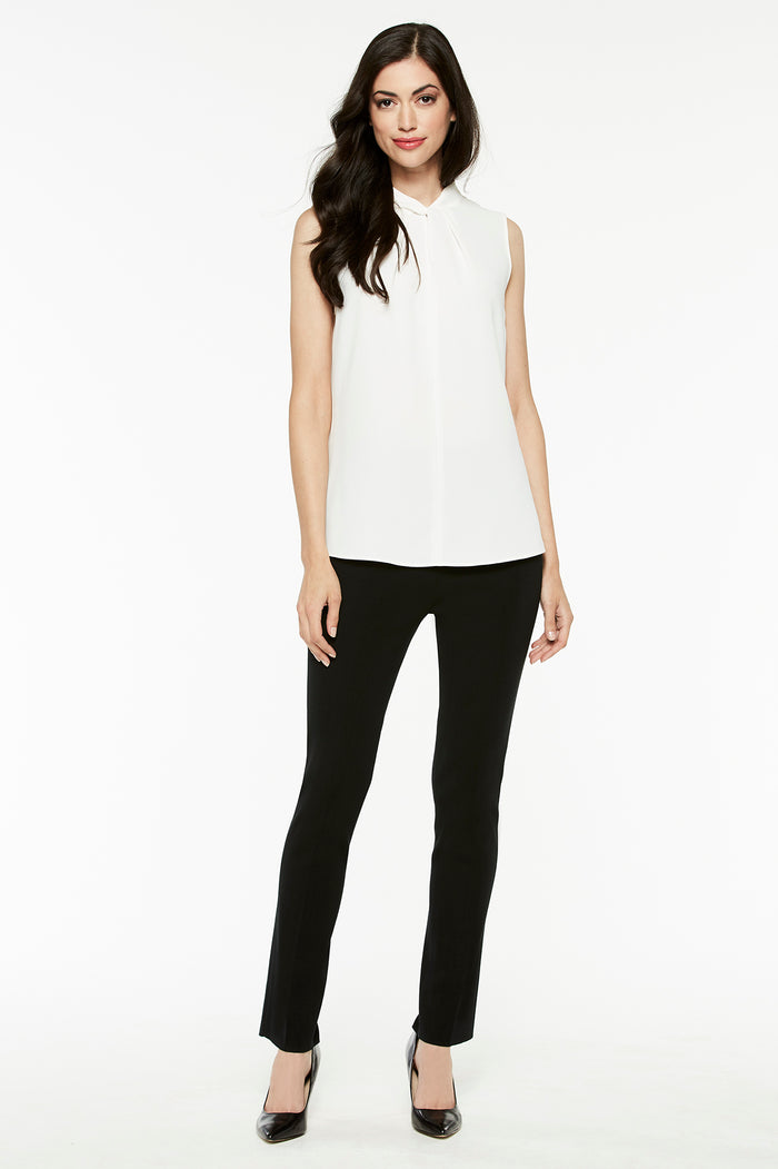 Slim Leg Knit Pant, Black | Ming Wang