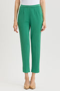 Knit Straight-Leg Ankle Pants, Kelly Green, Kelly Green | Ming Wang