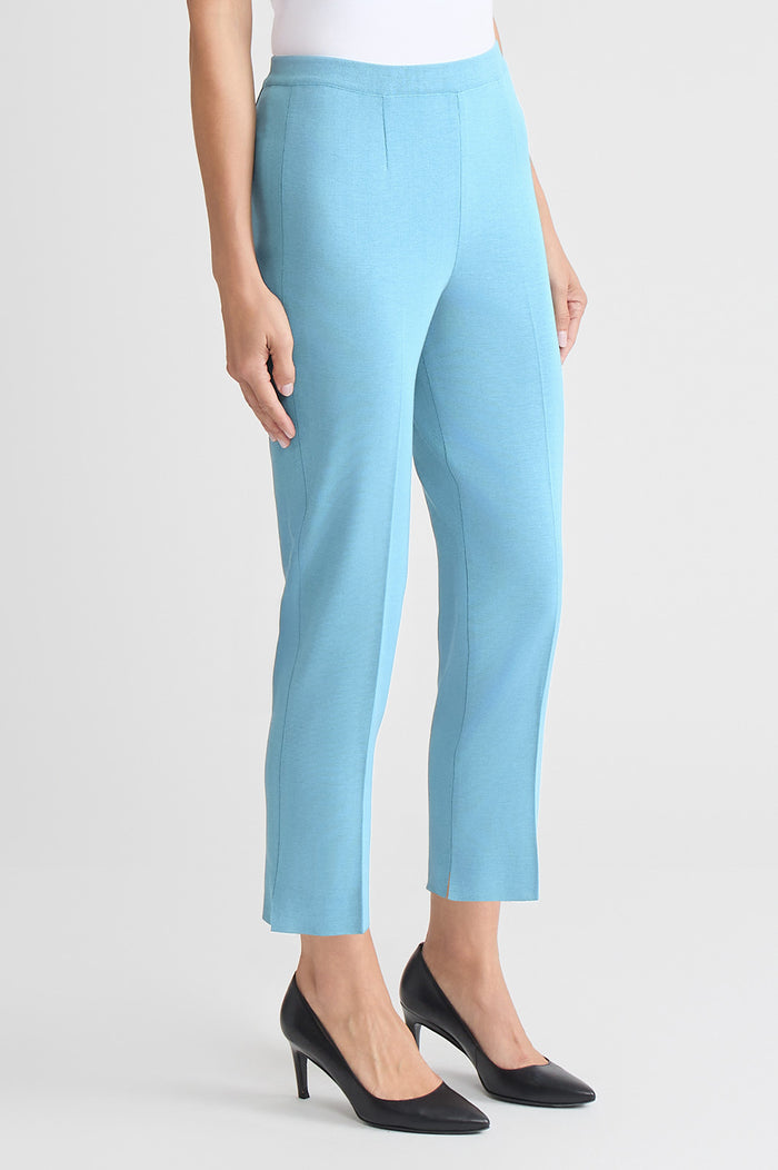 Knit Straight-Leg Ankle Pants, Serene, Serene | Ming Wang