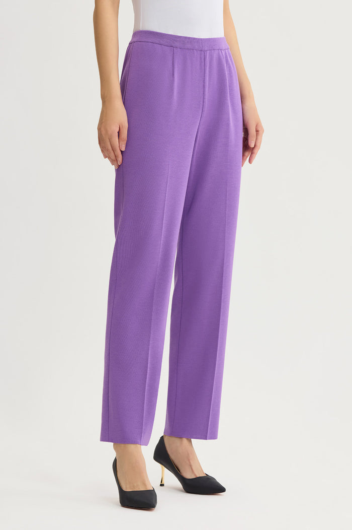 Knit Straight-Leg Pants, Sunset Purple, Sunset Purple | Ming Wang