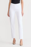 Knit Straight-Leg Pants, White | Ming Wang