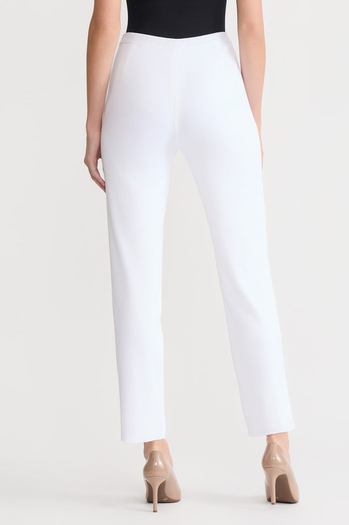 Knit Straight-Leg Pants, White | Ming Wang