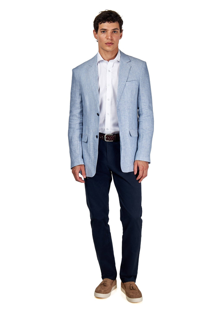 Lewis Light Blue Tailored Fit Pure Linen Summer Suit