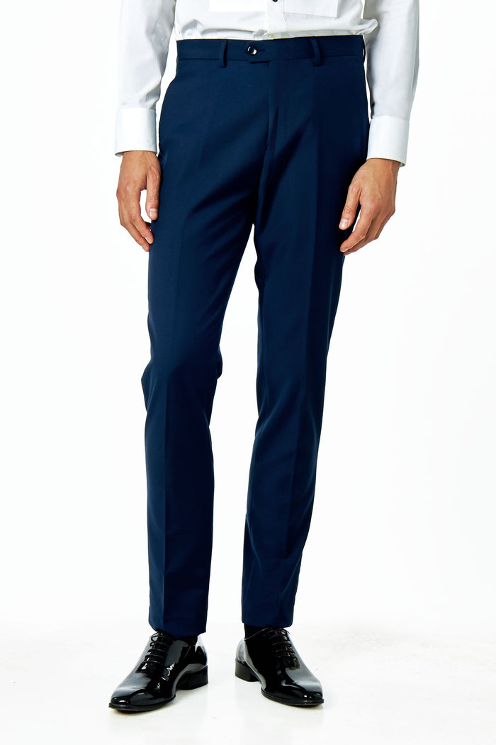 Men's Louis Navy Jacquard Single Breasted 5-Piece Tuxedo Suit Bundle