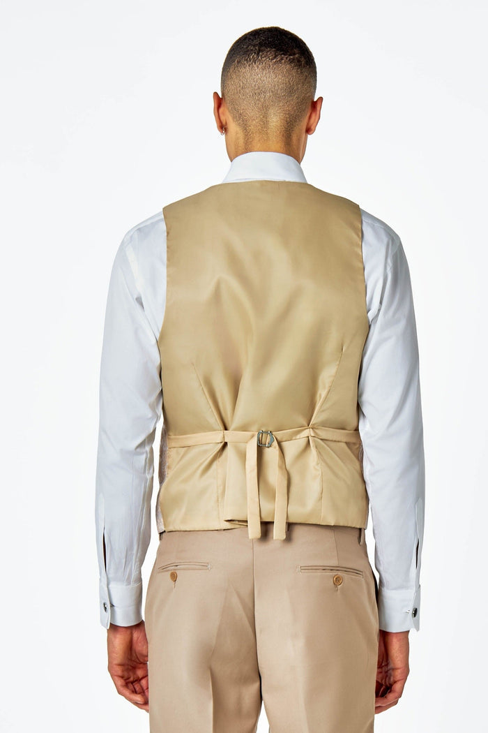 LOUIS – CHAMPAGNE GOLD DAMASK PRINT TUXEDO DINNER WAISTCOAT