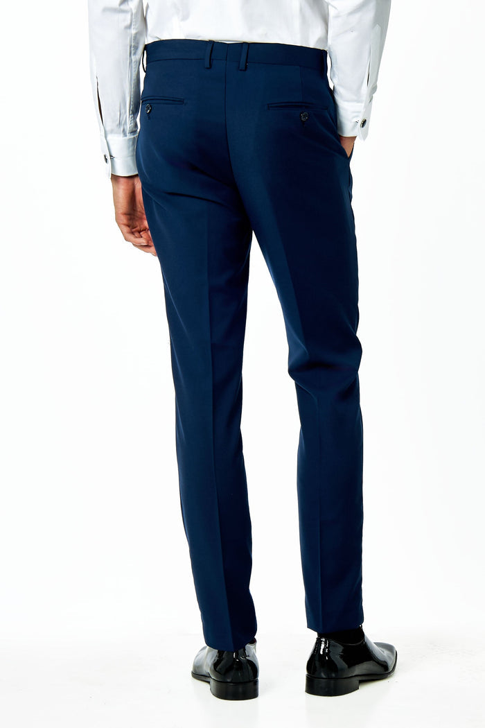 LOUIS – NAVY PAISLEY JACQUARD 3 PIECE WEDDING TUXEDO SUIT