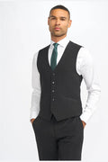 MALIBU – PLAIN BLACK TAILORED WAISTCOAT