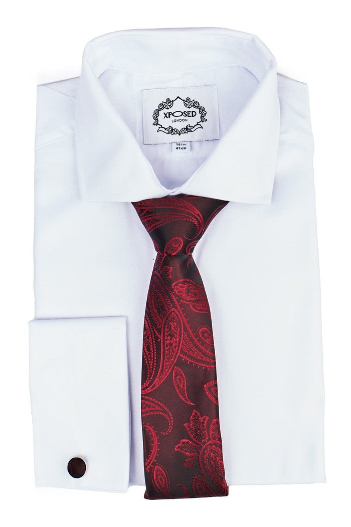 MAROON PAISLEY PRINT NECKTIE SET